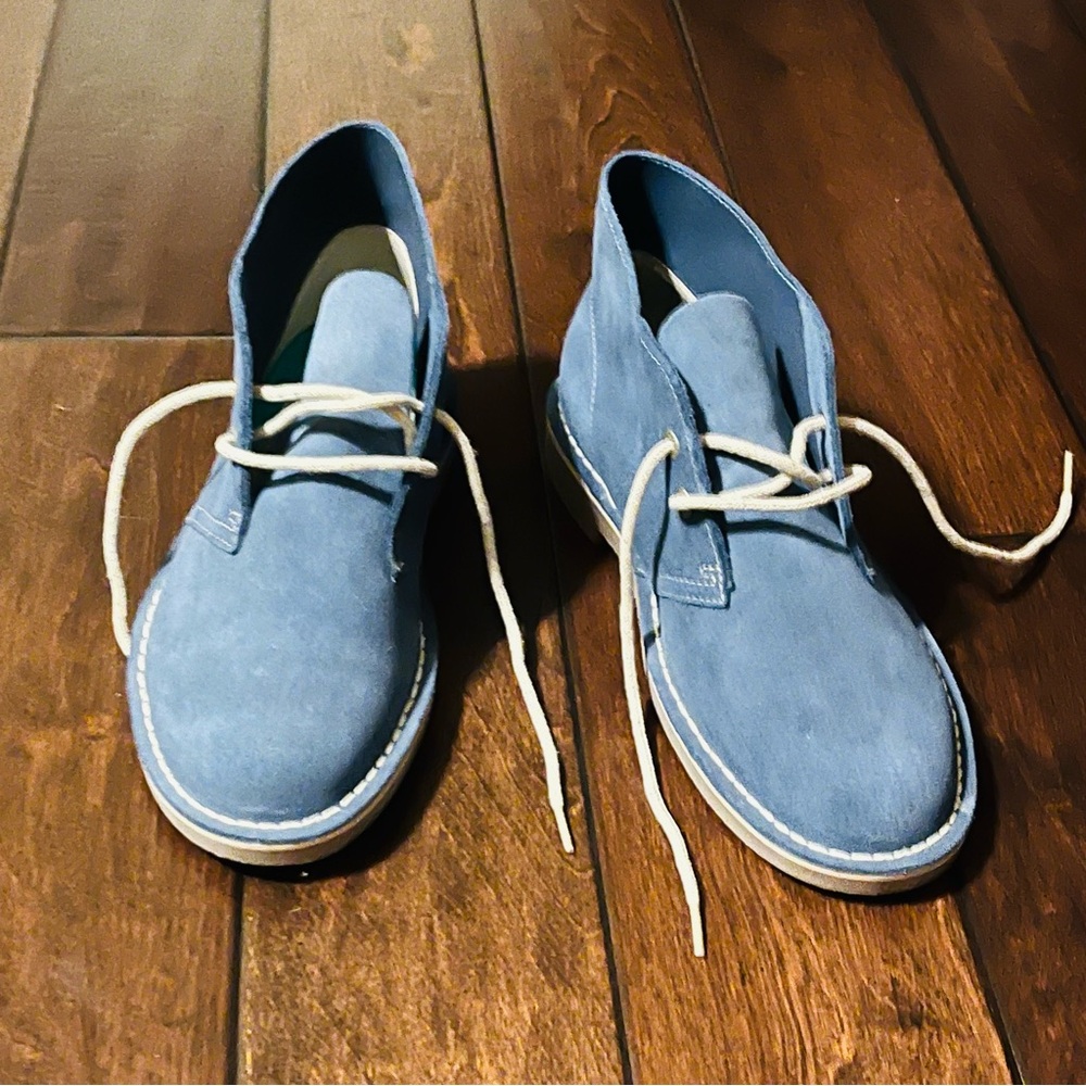 Clarks Blue Suede Desert Boots